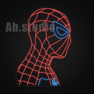 China Desktop Spider-Man Hero Anime Movie Resprin Neon Light Box Frame LED Neon Lamps Sign for sale