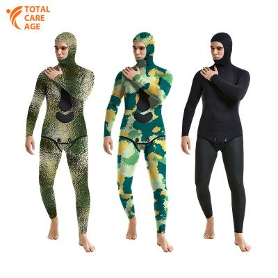 China Manufacturer custom low price waterproof hooded 2 piece neoprene hunting waders or wetsuit spearfishing for men women for sale