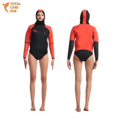 China YIHENG Antibacterial High Quality Super Stretch Fabric Women Short Hooded Wetsuits Surfing Wetsuits Sexy Ladies Surf Neoprene Wetsuits for sale