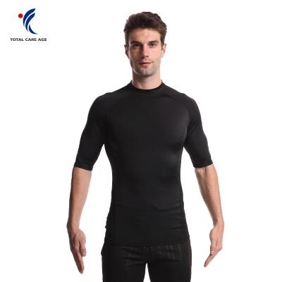 China YIHENG Custom Short Sleeve Compression Tops Water Sports Swimming Anti UV Short Sleeve Surfing Rash Guard For Men for sale