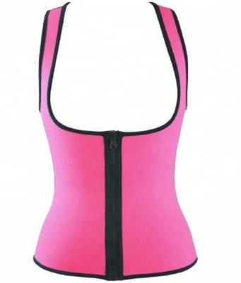 China Pink 3-5mm Antibacterial Neoprene Women Body Shaper Nylon Elastic Vest for sale