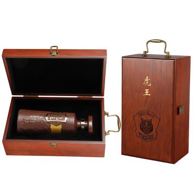 China Factory Handmade Custom Birch Packaging Single Logo Wooden Wine Box Laser for sale