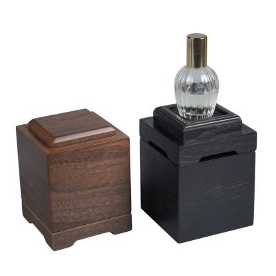 China Handmade high quality special design walnut cosmetic packaging small boxes luxury wooden perfume bottle box for sale