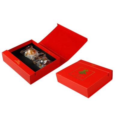 China Custom Empty Recyclable High Quality Rectangle Gold Stamping Storage Paper Gift Tea Box Packaging Logo Red Color Small Things for sale