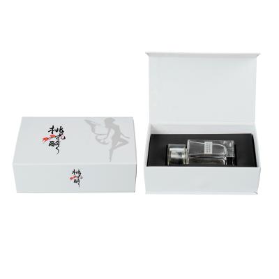 China Recyclable Luxury Customized Logo Magnetic White Perfume Paper Packaging Box for sale