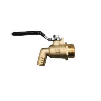 China New Design Brass Water Switch Factory Small Min Bibcock With Full Port Steel Handle Nickel Plated for sale