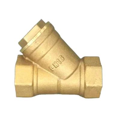 China High Quality 1/2in Female Thread Filter Y Strainer Ball Brass Bi-Directional Check Valve 1/2in Filter Safety Check Valve for sale