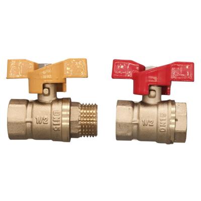 China Water Switch Good Quality Forged Brass Gas Butterfly Handle Female Threaded Cw617N Copper Brass Ball Valve for sale