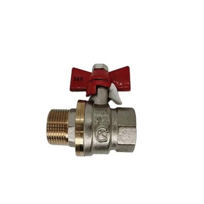 China High Quality Butterfly Red Handle Brass Ball Valve Water Switch Ball Valve Unions Water Connection Ball Valve High Quality 2 PC Ball Valve for sale