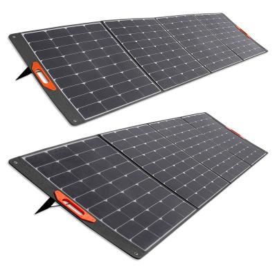 China Outdoor Waterproof Monocrystalline Collapsible 200W Solar Panel Battery Charger Folding for Power Station Camping Travel 156mmx156mm for sale