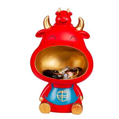 China China Factory Sales Nordic Creative Sculpture Cow Ornaments Home Decor Living Room Library Opens Resin Statue for sale