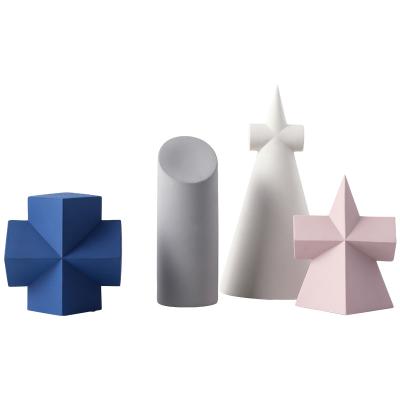 China All the world ceramic wholesale geometric cylinder triangle candle home decorative ceramic crafts for sale