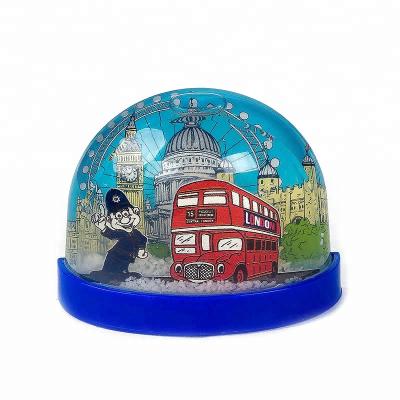 China Europe Decal Photo Acrylic Snow Globe With Soft Magnet Durable Plastic Unbreakable Snowball Gifts For Kids for sale