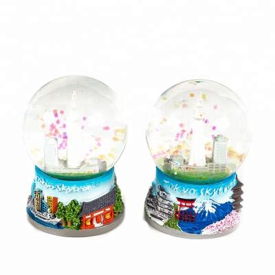 China Europe Japan Tokyo Souvenirs Snow Globe Resin Tower Craft 45mm Small Snowball Gifts For Kid for sale