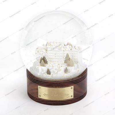 China Customized Europe 3D Model Wooden Christmas Tree Snow Ball Snow Globe Stocking Christmas Gifts for sale