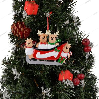 China Polyresin Cute Cartoon Moose Resin Animal Christmas Ornaments For Tree Hanging Decoration for sale