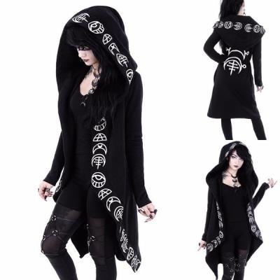 China Anti-wrinkle gothic women's moon punk pattern printing long cardigan long sleeve sweater diet sweater for sale