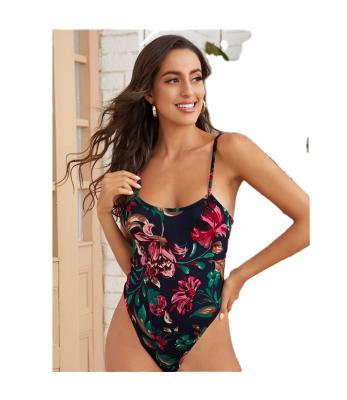 China New Print Breathable One-Piece Casual Sexy Summer Swimwear Beach Waist Swimwear Set for sale