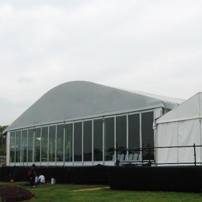 China Luxury Fire Proof Warehouse Structure Tent Curve Tent For Soccer Sport Event Tent for sale