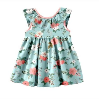 China Healthy Cotton Floral Girls Dress Latest Style Hot Selling Kids Fashion Dress Babies Cotton Perskinety Sleeveless Skirts for sale