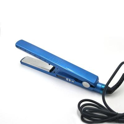 China 360Â ° Swivel New Salon Fast Heating Up Rope Ceramic Hair Straightener Electric Flat Iron Blue Curling Iron Hair Straightener for sale