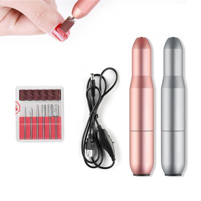 China Beauty Nail Drill Tools Nail Electric Drill Pen Shape Nail Drill Professional Portable Multi Function USB Nail Tools Supplies for sale