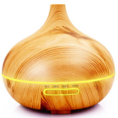 China Portable Car Home Mini Color Led Wood Grain 7 400ml Humidifier Aroma Diffuser Ultrasonic Humidifier for sale