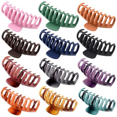 China Fashion New Arrival Korean Style Simple Large Size Hair Claw Clips Solid Color Plastic Hair Claw Clips For Women for sale