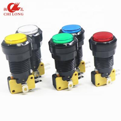 China Factory ChiLong PC Around 30mm Illuminated Game Momentary Plastic Push Button For Hot Sale Slot Machine for sale