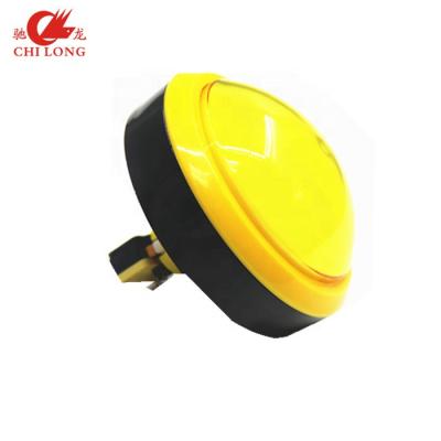 China HOT PC 100mm 5V/12V Plastic LED Colorful Rounded Convex Cover Illuminated Momentary Plastic Push Button for sale