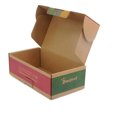 China Handmade Custom Shipping Box Cardboard Corrugated Paper Clothing Shoes Packing Mailer Packing Box With Logo for sale