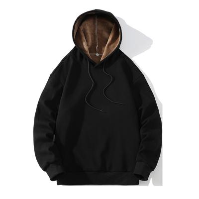 China Hot Selling Anti-pilling Cotton Polyester Knit Logo Men Fleece Oversized Drop Shoulder Thick Fleece Hoodie Customized for sale