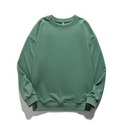 China High quality anti-pilling men's solid color 100% cotton knit drop shoulder oversized crew neck long sleeve pullover sweatshirt for men for sale