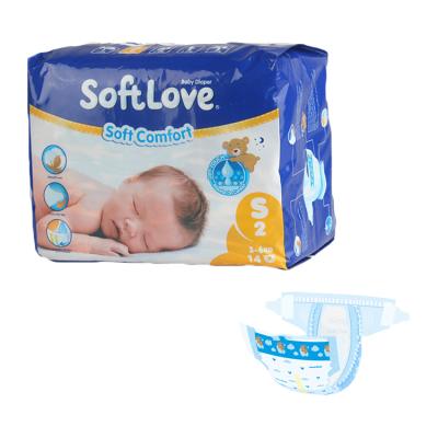 China Softlove Plain Weave S 14' S Baby Diaper Factory Directly Hot Sale Premium Disposable Baby Diaper for sale