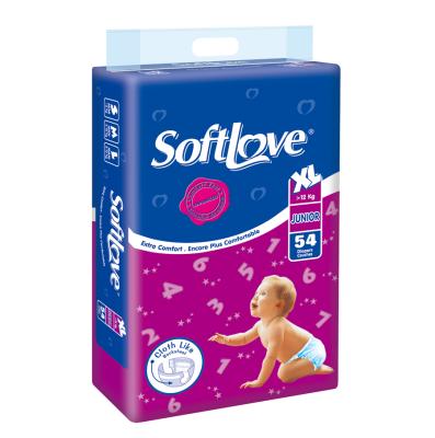 China Softlove XL54 Plain Weave Disposable Cartoon Printing Baby Diaper With Cute Baby Printing Disposable Diaper for sale