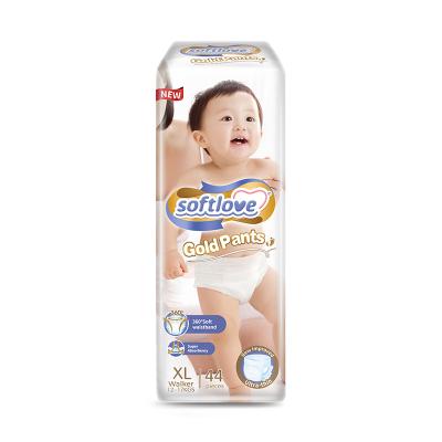 China Softlove High Quality Ultrathin Pants XL44 Super Absorbent Diaper Breathable Plain Weave Baby Diapers for sale