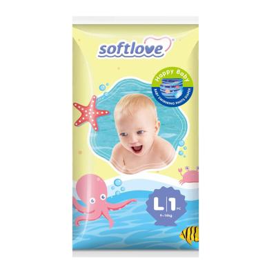 China Softlove Printed L Size Hot Sale Bath Diaper Comfort Care Disposable Baby Bath Diaper for sale