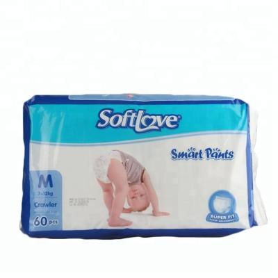 China Softlove M 60s Manufacture Baby Diaper Portable Disposable Hot Selling Baby Diaper for sale