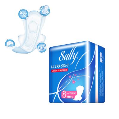 China Super Soft Fan-shape Outlet Brand Night Use Sanitary Napkin 290mm Disposable Sanitary Napkin for sale