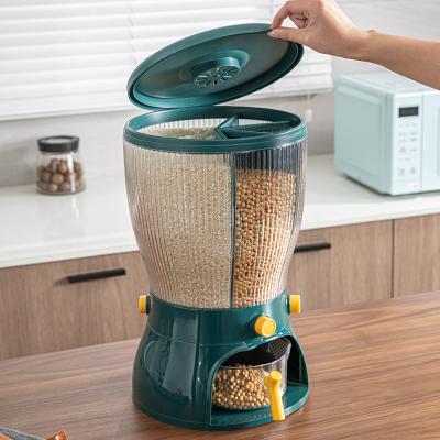 China Freshness Preservation Multifunctional Kitchen Rice and Cereal Dispenser Grain Bucket Wall Mounted Split Seal Bulk Rice Dispenser Storage Container for sale