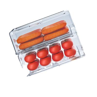 China Latest Viable Hot Sale Plastic Transparent Storage Box Refrigerator Fruits And Vegetables Storage Box for sale