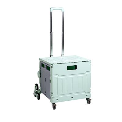 China Large Capacity Modern Supermarket CAT DY6038 Shopping Cart Food Cart Universal Folding Trolley Cart for sale