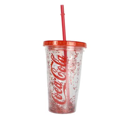 China Custom Drinking Plastic Cup Eco - Friendly PS Material Double Wall With Lid for sale