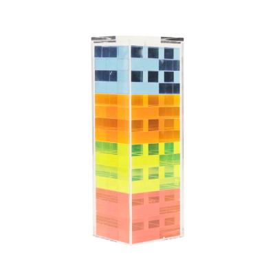 China Multifunctional Multi Color Acrylic Block Tumbling Tower Game 54pcs Building Block Stacking Tumbling Tower for sale