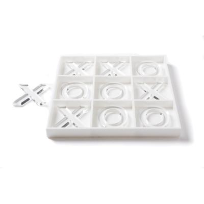 China Tac Toe Set With White Storage Multifunctional Modern Desktop Plexiglass Tic Tac Toe Block Clear Acrylic Box for sale