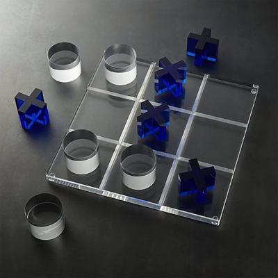 China Multifunctional Game Table Board Clear Lucite Plexiglass Acrylic Tic Tac Toe Set for sale