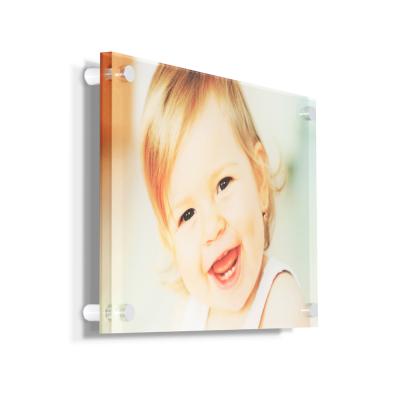 China Wall Plastic Bracket Floating Picture Frame Profile Plexiglass Wall Acrylic Picture Frame for sale