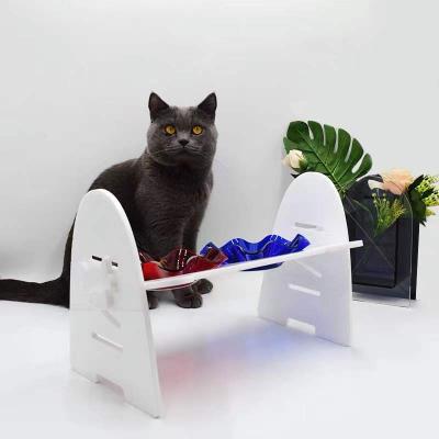 China Sustainable Custom Wholesale Plastic Portable High Double CAT Dog Stands WATER Acrylic Pet Rolls FOOD FEEDER Trays Storage for sale