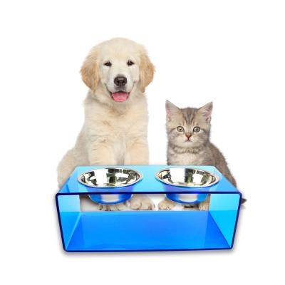 China Sustainable Fancy Acrylic Feeding Food And Water Bowls For Small Dogs And Cats for sale