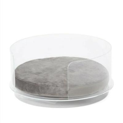 China Waterproof Cute Clear Acrylic Pet House Indoor Plastic Pet Bed With Cushion for sale